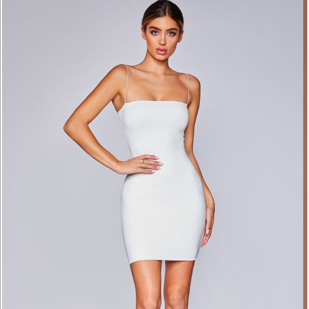 NWT Meshki MIA Thin Strap Bodycon Dress White XS